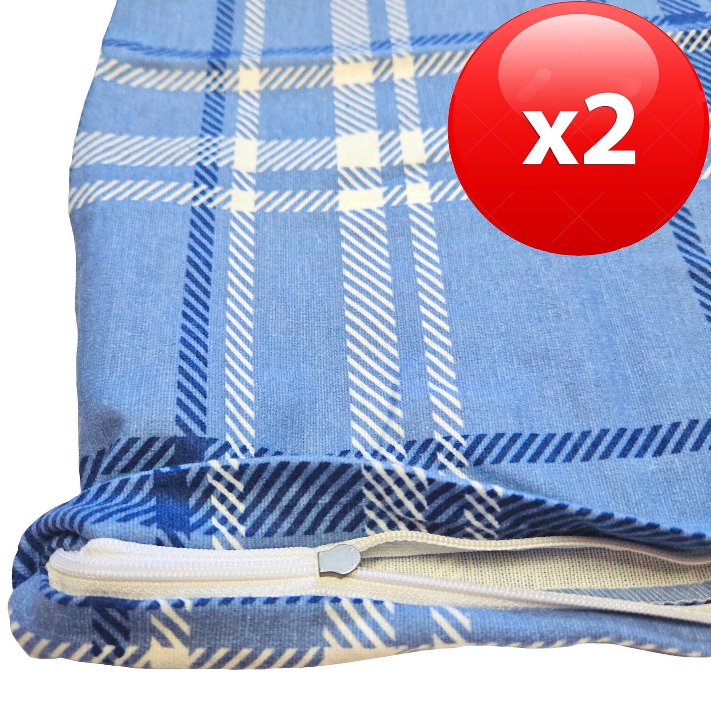 2er Set Kopfkissenbezug 40x80cm Kissenbezug Kissenhülle Baumwolle mit Reißverschluss