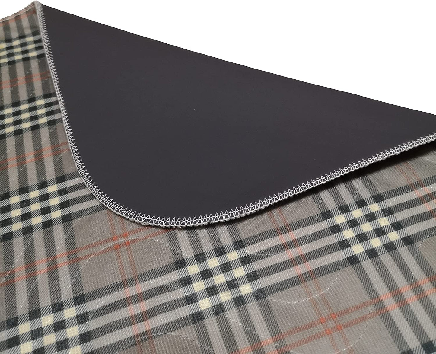 2er Set Inkontinenz Stuhlauflage 50 x 50 cm Sitzauflage Schutzauflage wasserdicht waschbar, Grau Kariert