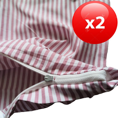2er Set Kopfkissenbezug 40x80cm Kissenbezug Kissenhülle Baumwolle mit Reißverschluss