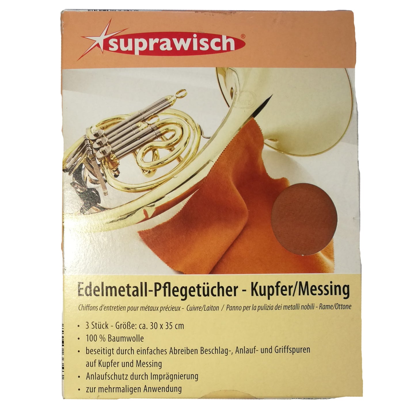 3er Pack Pflegetuch Pflegetücher Gold Silber Kupfer Messing Poliertuch 30x35cm